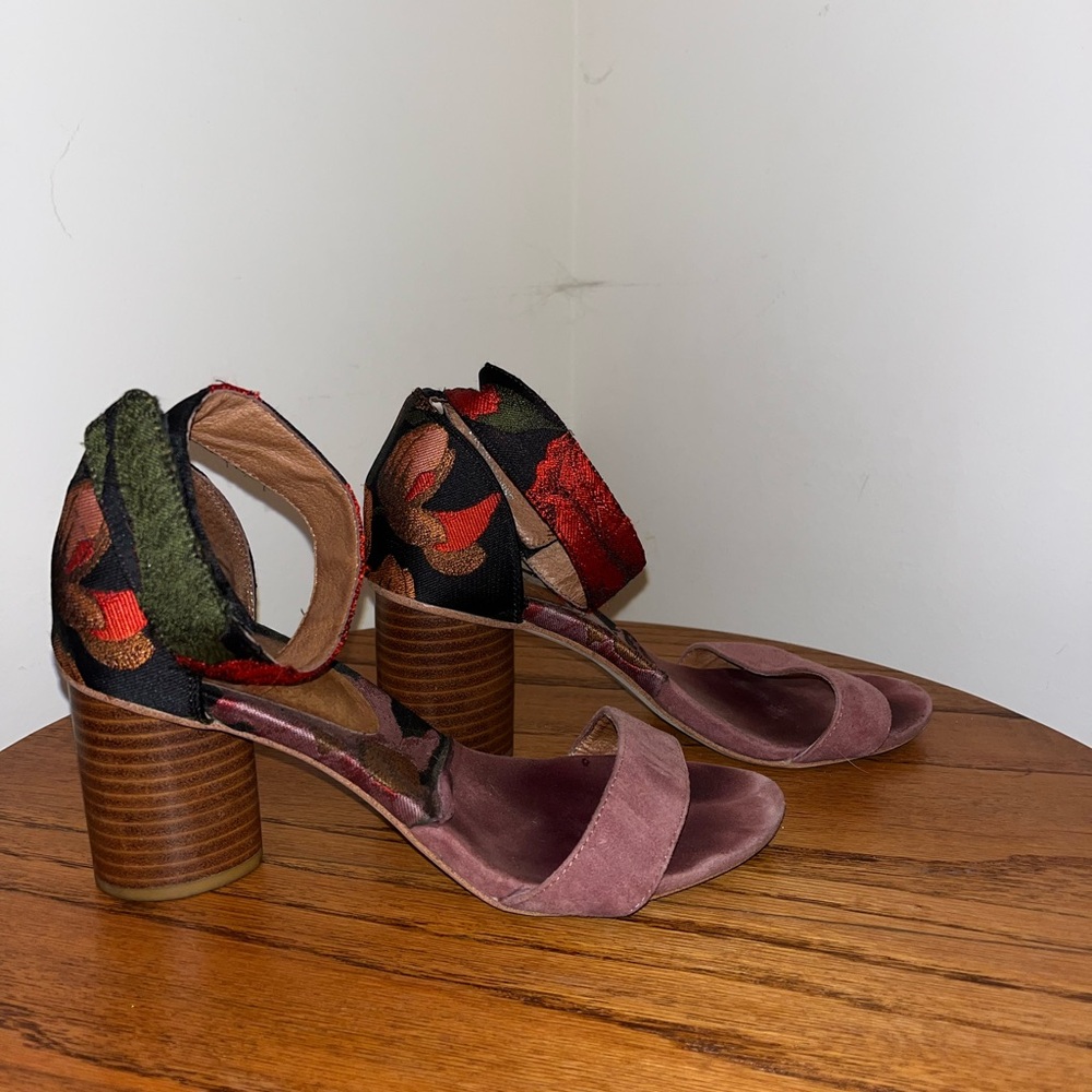 Jeffrey Campbell Floral Ankle Strap Heel Sandals